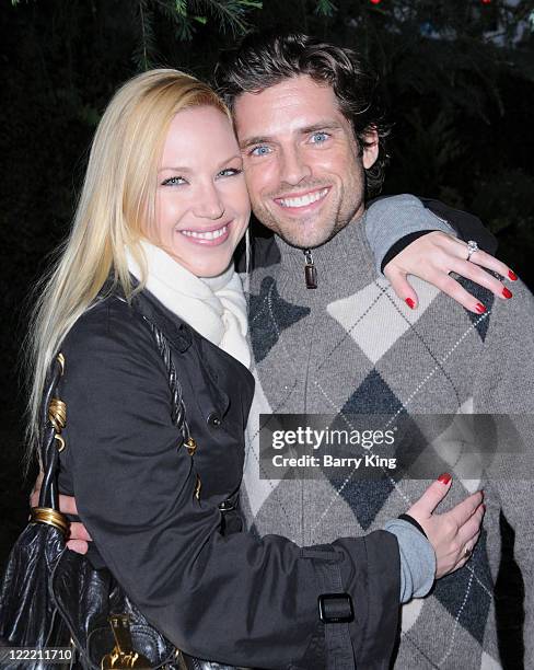 Actress Adrienne Frantz and fiance actor Scott Bailey attend Venice Magazine's 10th Annual Hollywood Bowl Pre-Concert Picnic at the Hollywood Bowl on...