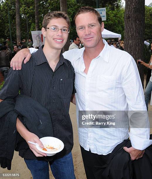 Actor Brian Krause and his son Jamen Krause attend Venice Magazine's 10th Annual Hollywood Bowl Pre-Concert Picnic at the Hollywood Bowl on July 8,...