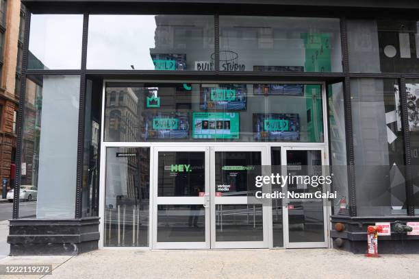 View outside Build Studio during the coronavirus pandemic on April 30, 2020 in New York City. COVID-19 has spread to most countries around the world,...