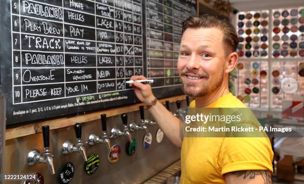 Former Coronation Street actor Adam Rickitt starts to prepare his bar, Dexter & Jones, in Knutsford, Cheshire, for reopening after the Government...