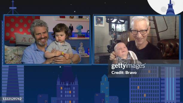 Episode 17104 -- Pictured in this screen grab: Andy Cohen, Benjamin Cohen, Wyatt Cooper, Anderson Cooper --