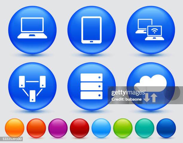 modern technology icon set - server array stock illustrations