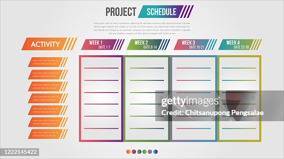 Typical Program Schedule Project Schedule Chart Daily And Weekly Timetable Infographic Design ...