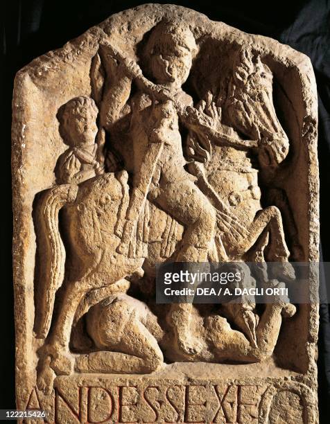 Roman civilization, 2nd century A.D. Stele of Andes, of the Ala I of the Hispani.