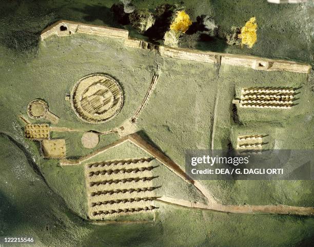 Reconstruction of the fortress of Sarmizegetusa Regia, ancient capital of Roman Dacia, model.