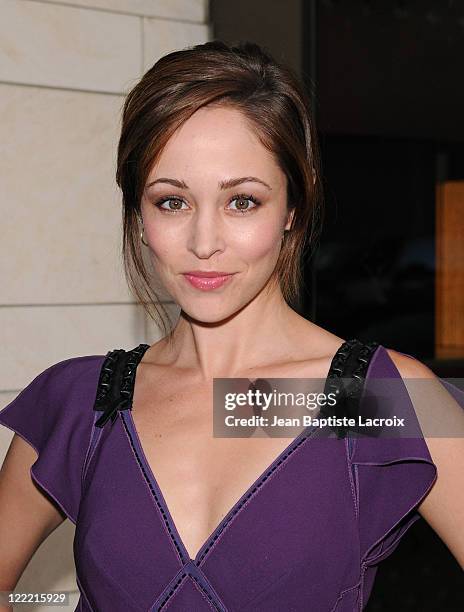 Autumn Reeser arrives at a cocktail party at the Louis Vuitton store on Rodeo Drive on July 13, 2010 in Beverly Hills, California.