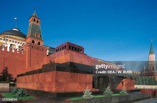 Russia - Moscow. Red Square . Kremlin and Lenin Mausoleum, 1929.