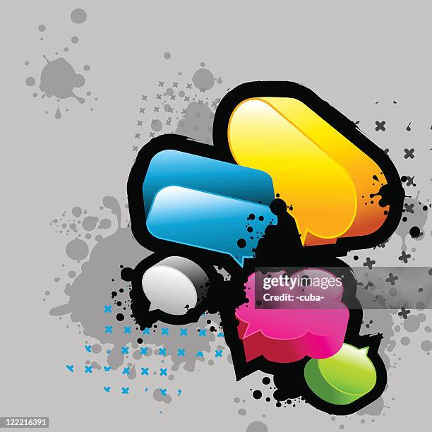 graffiti bubbles - rap background stock illustrations