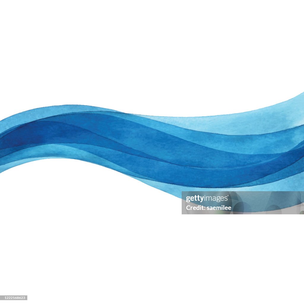 Wavy Blue Watercolor