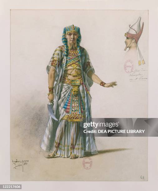 Giuseppe Verdi , Aida, 1871. Costume sketch.