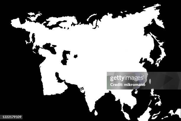 outline of the continent of europe and asia - croatia greece stock-fotos und bilder