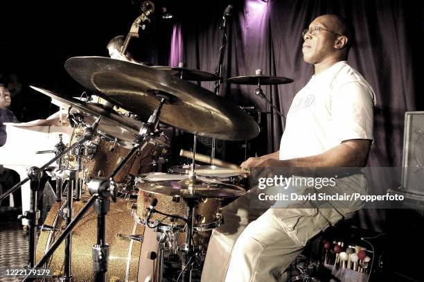 American jazz drummer Billy Cobham performs live on stage at Lock 17 Club in Camden, London on 6th November 2003.