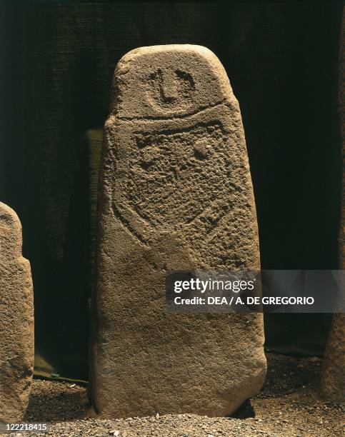 Prehistory, Italy, 3rd millennium b.C. - Anthropomorphic menhir statue from Val di Magra, Liguria region.