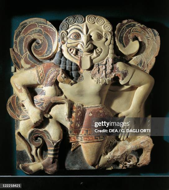 Italy, Sicily, Syracuse, Winged gorgon running, terracotta.