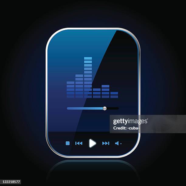 bildbanksillustrationer, clip art samt tecknat material och ikoner med portable media player interface - skrivbordsprydnad