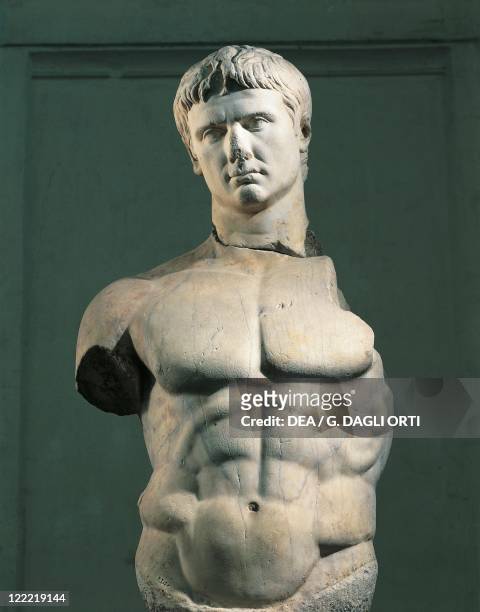 Colossal statue of the Emperor Augustus , Julio-Claudian dynasty, imperial age, marble.