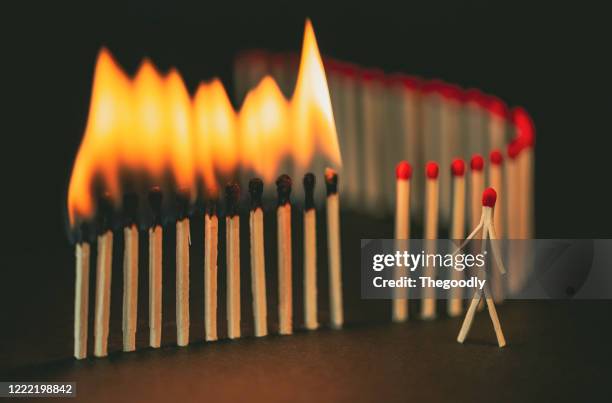 social distancing concept - streichhölzer stock-fotos und bilder