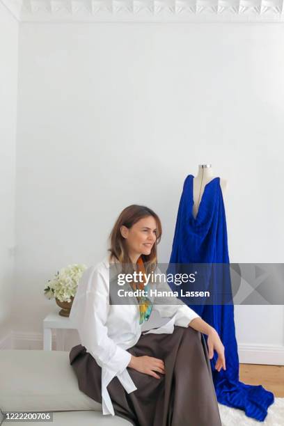 Vanessa Moe poses for a portrait via video call on May 01, 2020 in Sydney, Australia. Vanessa Moe is a Brazilian-born fashion designer based in...