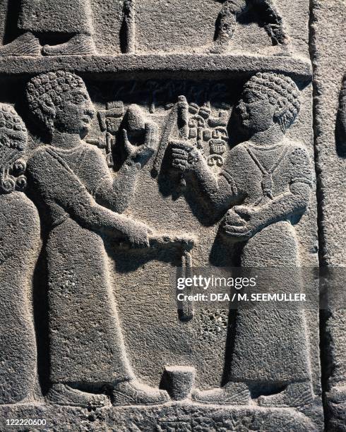 Hittite civilization, 9th-8th century b.C. Relief portraying two young people playing with a spinning top. From Carchemish, Turkey.