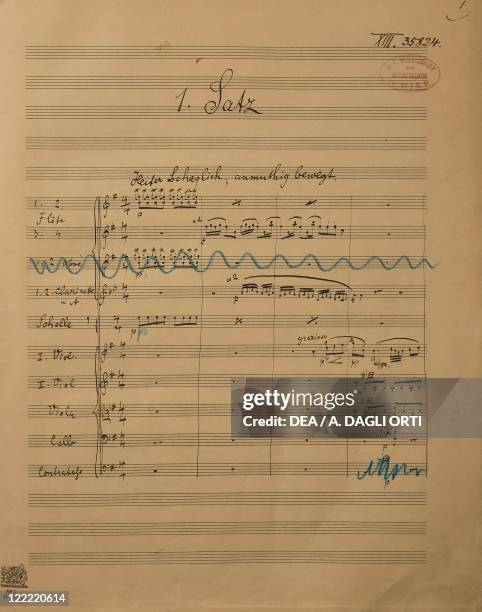 Gustav Mahler , Symphony No. 4 in G major, 1899-1900. Autograph score.