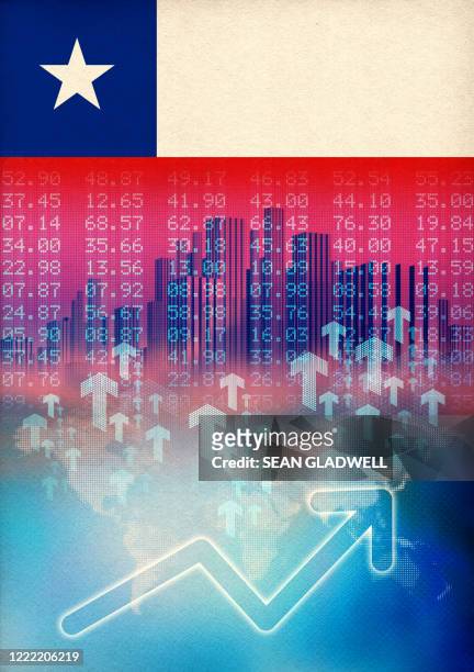 chile economic growth illustration - global stock market stock pictures, royalty-free photos & images