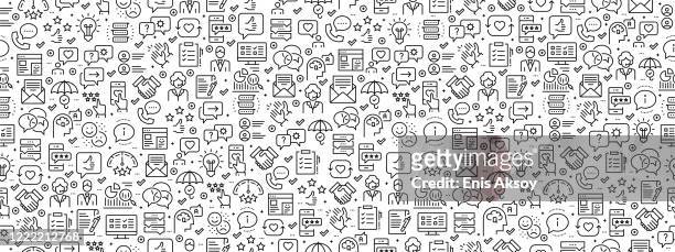 seamless pattern with feedback icons - instant messaging stock illustrations