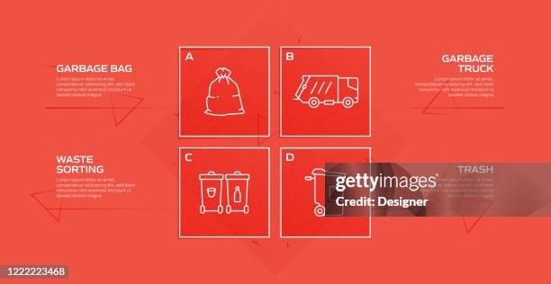 recycling and zero waste infographic template, elements and icons. simple vector infographic design - reduce waste infographic stock illustrations