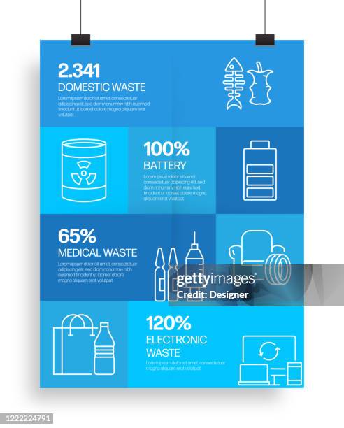 recycling and zero waste infographic template, elements and icons. simple vector infographic design - sustainability infographic stock illustrations