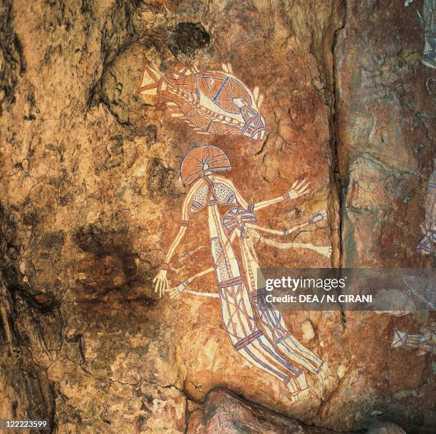 Nt Rocks 72 Kakadu Rock Paintings Northern Territory Australia Stock Photos ...