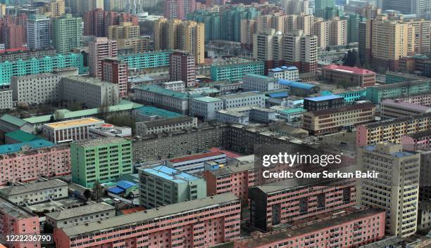 a view from north korea - north korea capital stock pictures, royalty-free photos & images