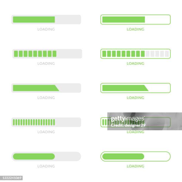 バー進捗アイコンセットベクトルデザインをロードします。 - loading点のイラスト素材／クリップアート素材／マンガ素材／アイコン素材