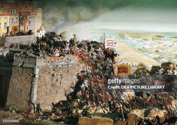 Austria - 17th century. Turkish Kara Mustafa troops lay siege to Vienna, 1683. Diorama.