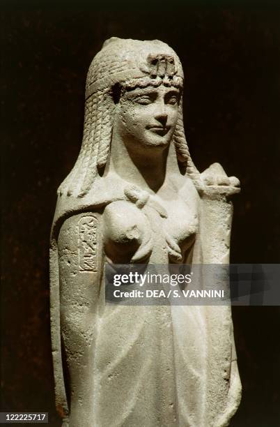 Egyptian civilization, 1st century b.C. - Marble statue of Cleopatra VII with horn of plenty . Detail.