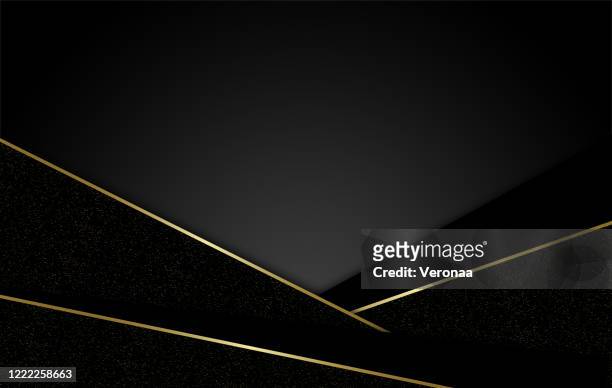 dark corporate stripes abstract background with gold decorative lines. - black color background stock illustrations