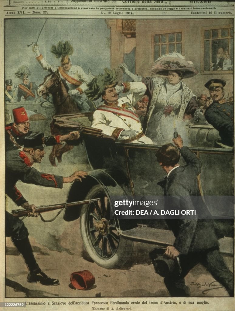 Cover illustration of Assassination of Archduke Franz Ferdinand of Austria, heir to the Austro-Hungarian throne, Sarajevo