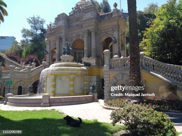 cerro santa lucía in santiago, the capital of chile - santiago chile sunset stock pictures, royalty-free photos & images