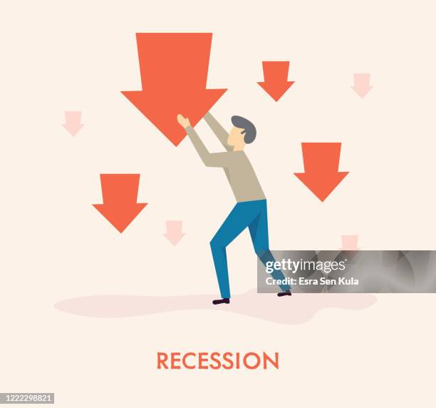 recession - negative impact stock illustrations