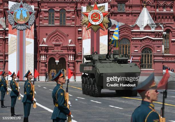 Bumerang armored personnel carrier during a Victory Day military parade in Red Square marking the 75th anniversary of the victory in World War II, on...