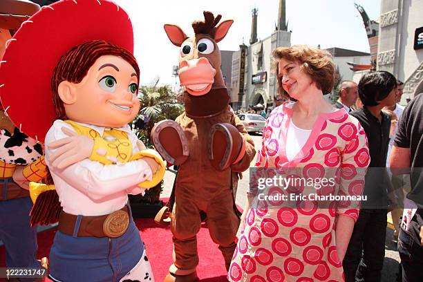 Jessie, Bullseye and Joan Cusack at the World Premiere of Disney/Pixar's "Toy Story 3" on June 13, 2010 at the El Capitan Theatre in Hollywood,...