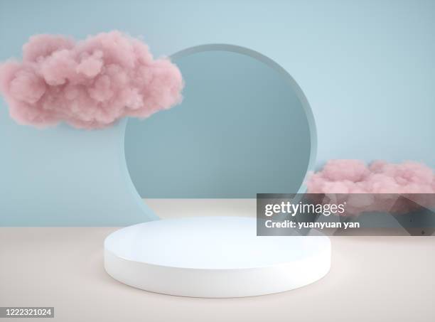 3d rendering showroom background - 3d clouds stock pictures, royalty-free photos & images