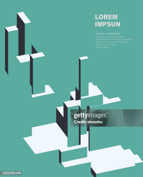 abstract color 3d cube model geometric illustration background - packaging mockup stock illustrations
