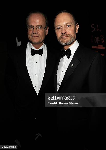 Kelsey Grammer and David Hyde Pierce backstage at the 64th Annual Tony Awards at Radio City Music Hall on June 13, 2010 in New York City.