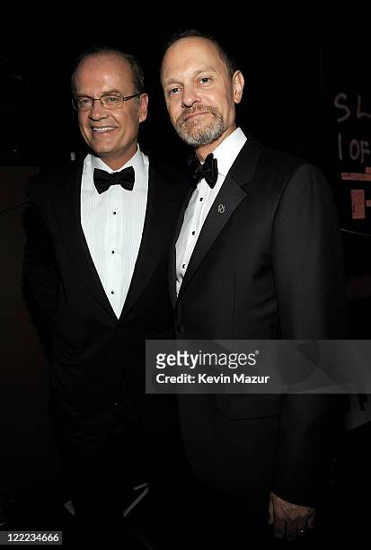 Kelsey Grammer and David Hyde Pierce backstage at the 64th Annual Tony Awards at Radio City Music Hall on June 13, 2010 in New York City.