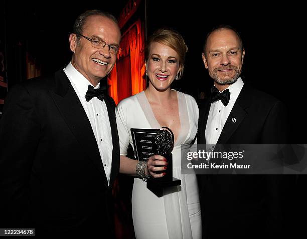 Kelsey Grammer, Katie Finneran and David Hyde Pierce backstage at the 64th Annual Tony Awards at Radio City Music Hall on June 13, 2010 in New York...