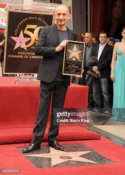 Sir Ben Kingsley attends ceremony for him getting honored with star on the Hollywood Walk of Fame on May 27, 2010 in Hollywood, California.