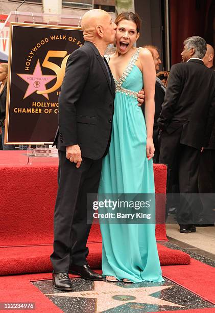 Sir Ben Kingsley and his wife Daniela Lavender attend the ceremony honoringhim with star on the Hollywood Walk of Fame on May 27, 2010 in Hollywood,...