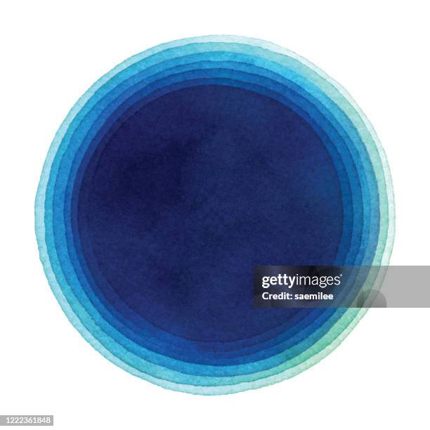 watercolor blue gradient circle background - watercolour circle stock illustrations