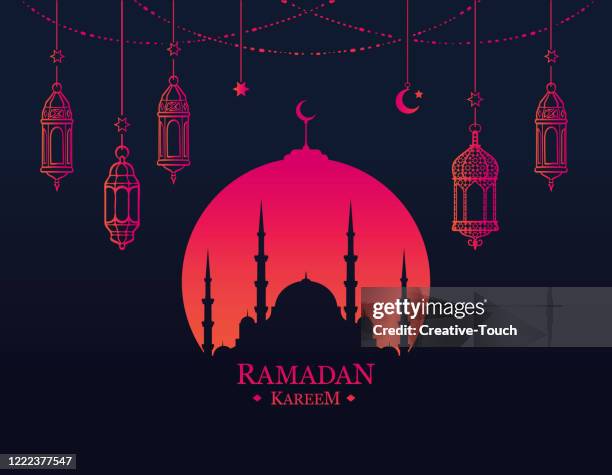 ramadan kareem - muslims celebrate the holy month of ramadan stock illustrations