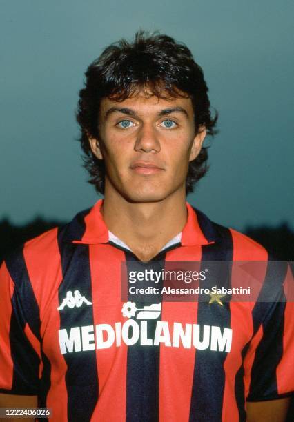 Paolo Maldini of AC Milan poses for photo during the Serie A 1987-88, Italy.
