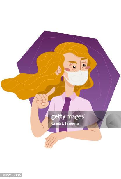mascara girl talking safely - two teenagers talking stock illustrations